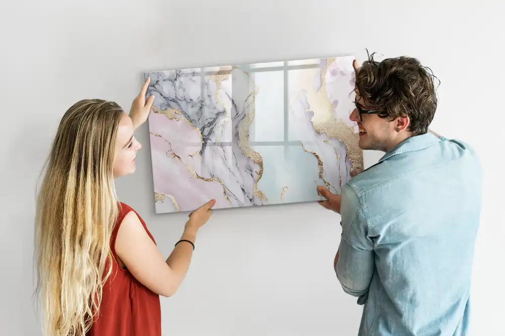 Tableau magnétique à dessiner motif marbre naturel
