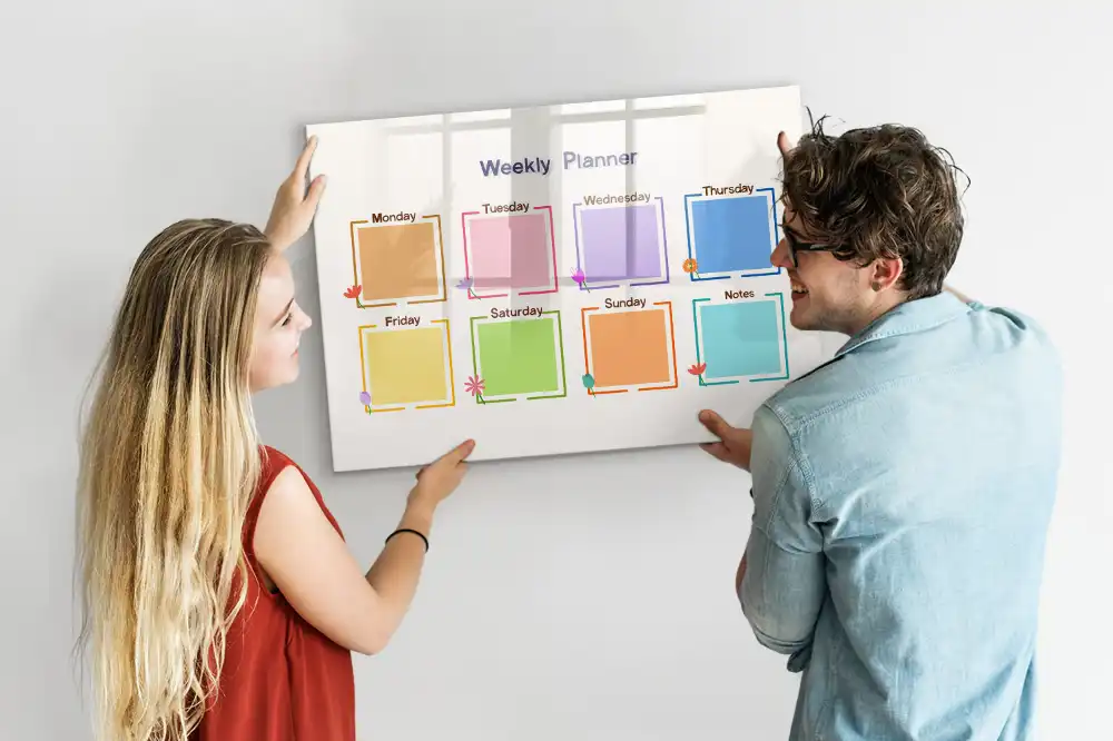 Tableau magnétique hebdomadaire pour planification