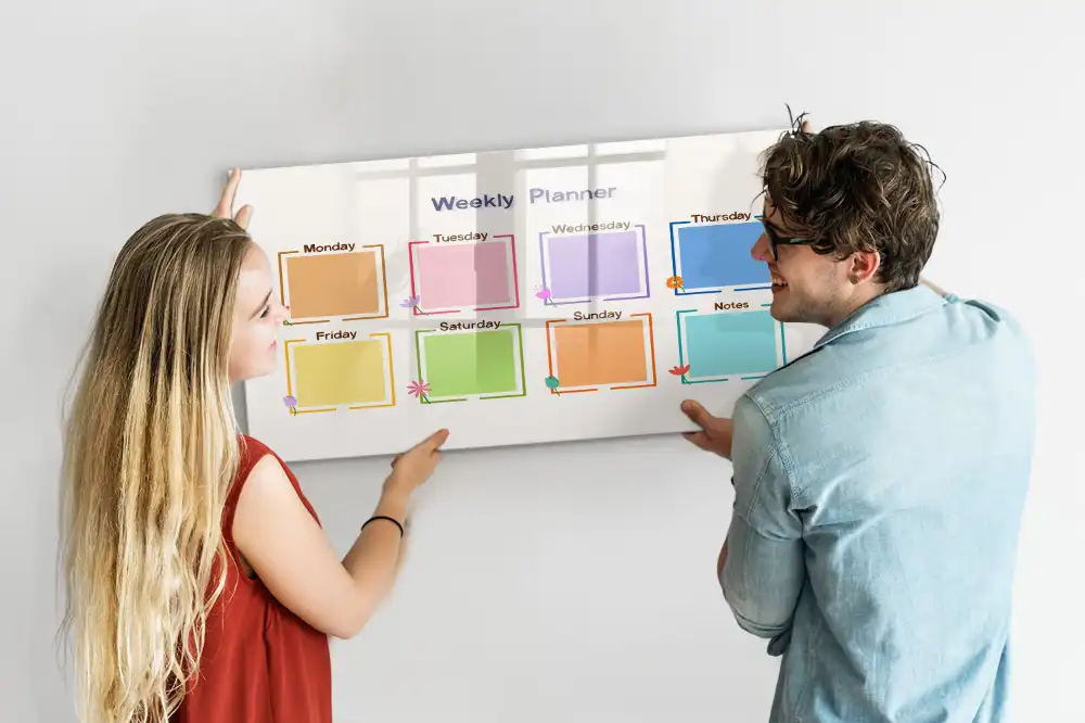 Tableau magnétique hebdomadaire pour planification