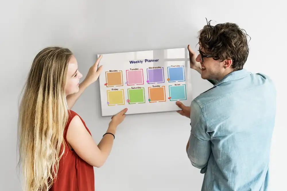 Tableau magnétique hebdomadaire pour planification
