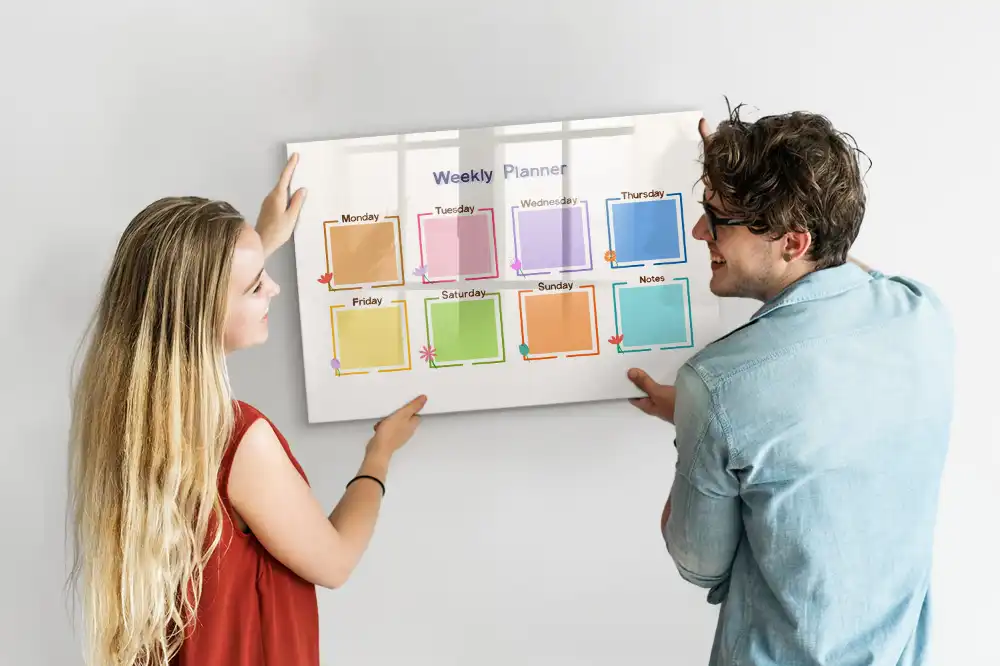 Tableau magnétique hebdomadaire pour planification