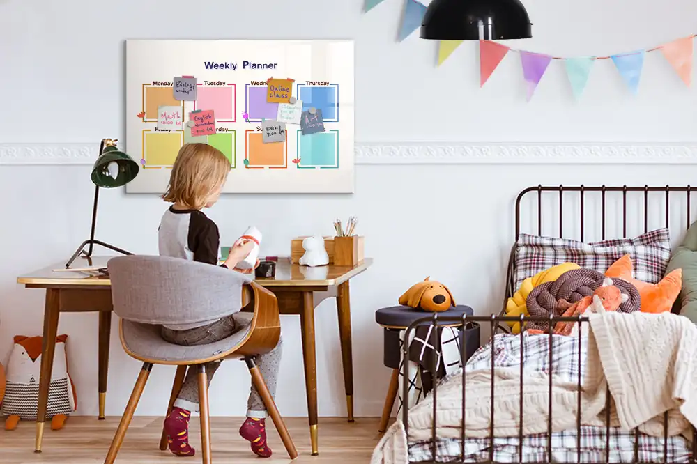 Tableau magnétique hebdomadaire pour planification