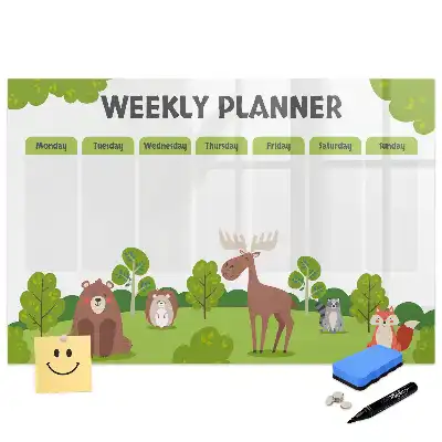 Tableau blanc magnétique effaçable à sec pour plan de leçon et activités scolaires