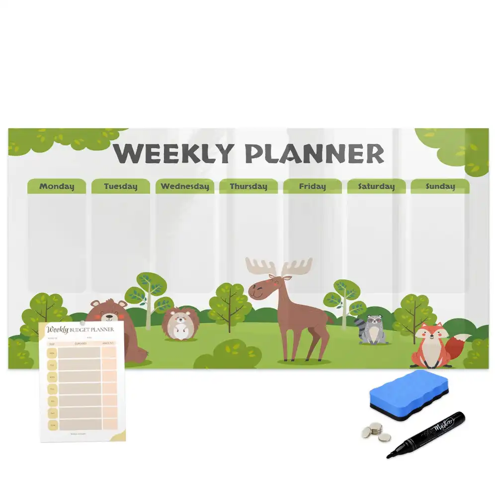 Tableau blanc magnétique effaçable à sec pour plan de leçon et activités scolaires