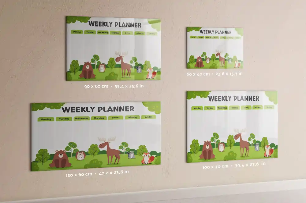 Tableau blanc magnétique effaçable à sec pour plan de leçon et activités scolaires