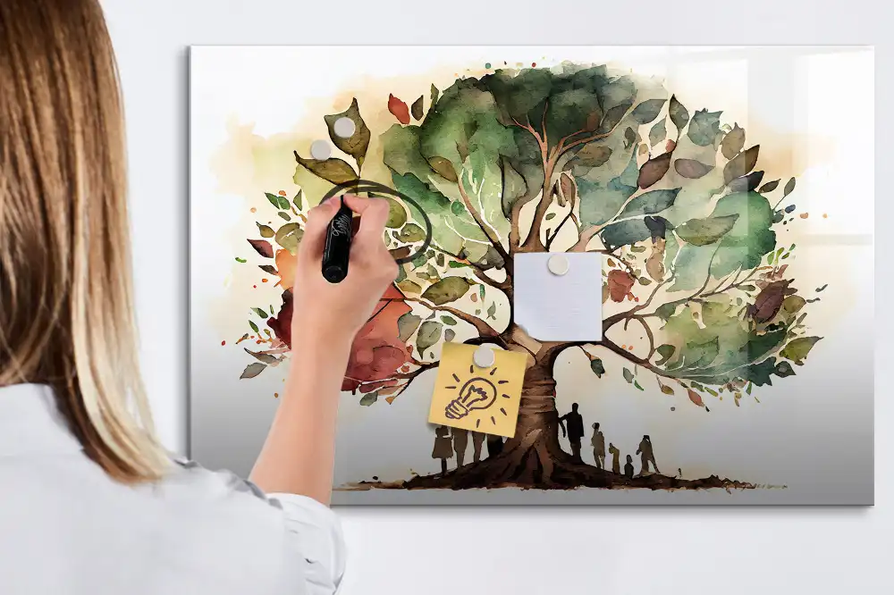 Tableau magnétique à dessiner arbre généalogique multigénérationnel