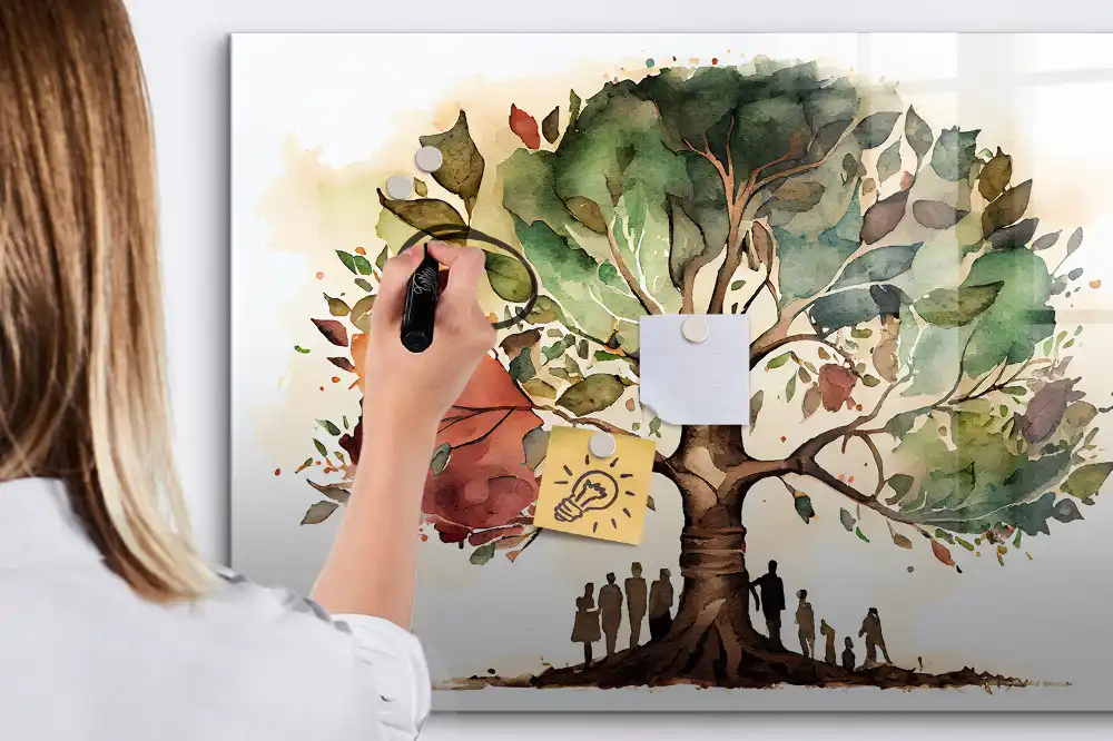 Tableau magnétique à dessiner arbre généalogique multigénérationnel