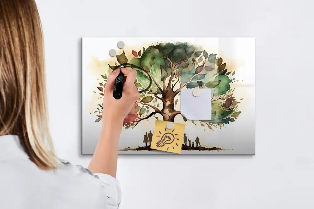 Tableau magnétique à dessiner arbre généalogique multigénérationnel