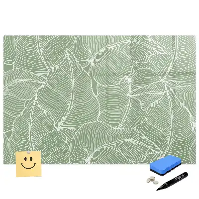 Tableau magnétique pour écriture motif feuille naturelle