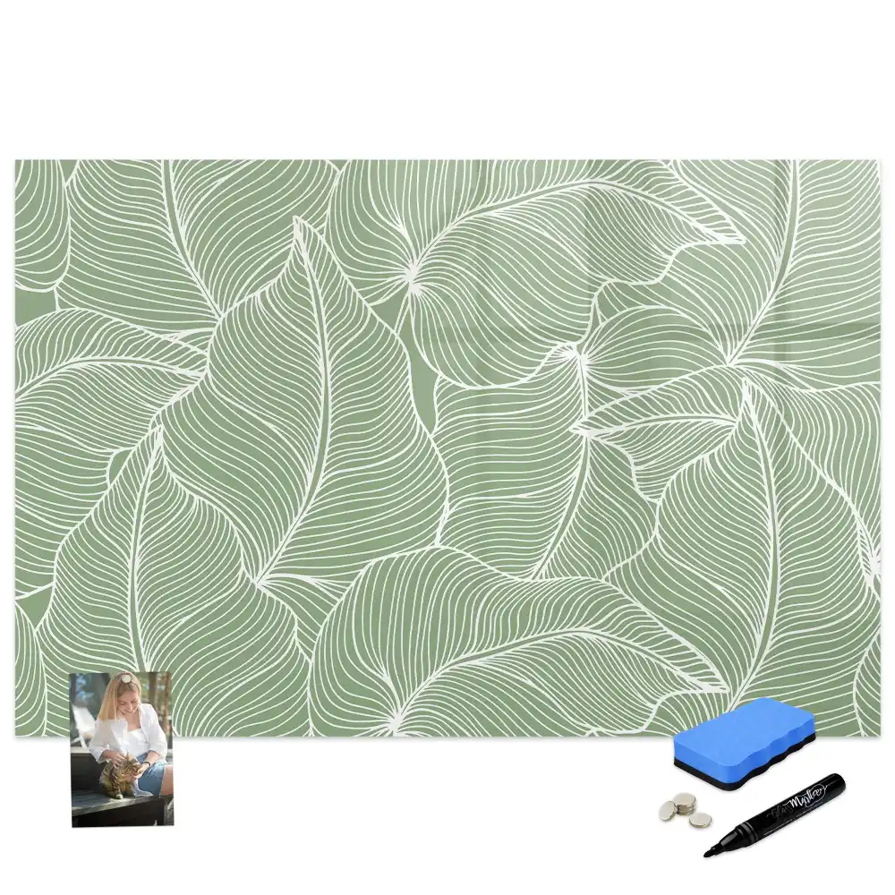 Tableau magnétique pour écriture motif feuille naturelle