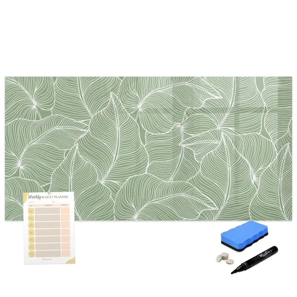 Tableau magnétique pour écriture motif feuille naturelle