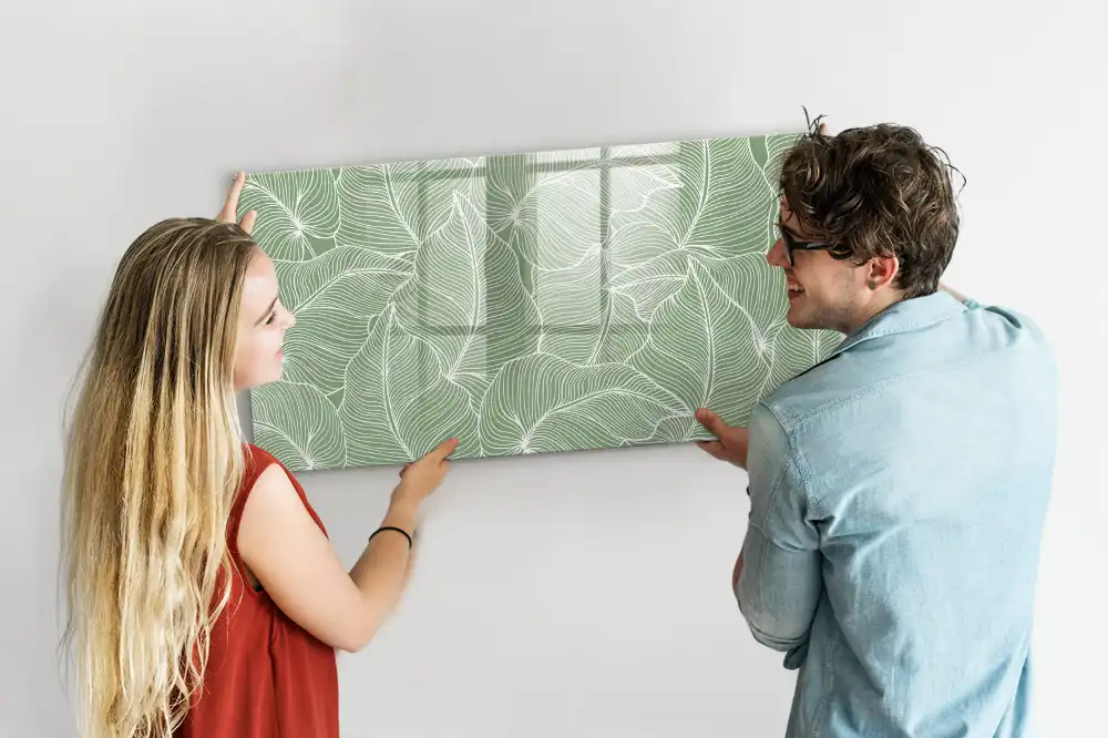 Tableau magnétique pour écriture motif feuille naturelle