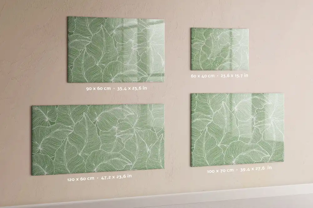 Tableau magnétique pour écriture motif feuille naturelle