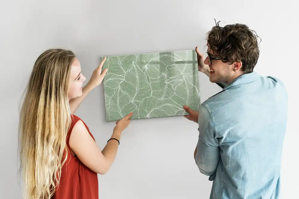 Tableau magnétique pour écriture motif feuille naturelle