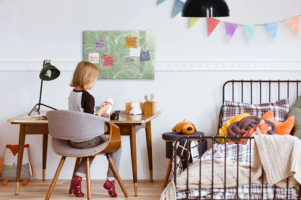 Tableau magnétique pour écriture motif feuille naturelle