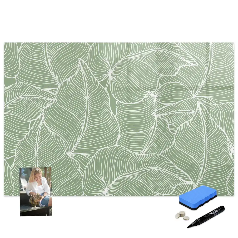 Tableau magnétique pour écriture motif feuille naturelle