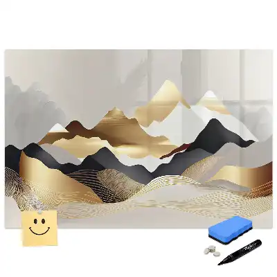 Tableau blanc magnétique effaçable à sec motif montagne abstraite