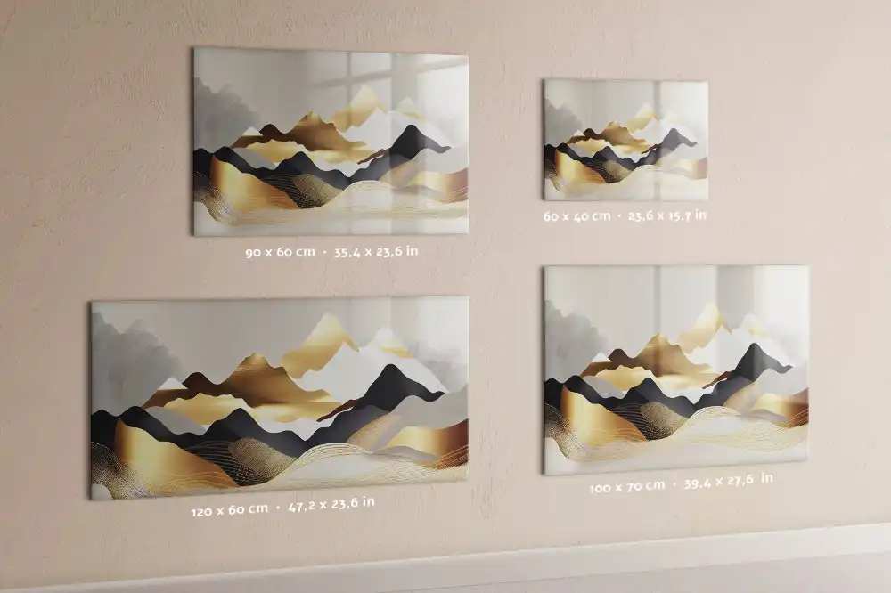 Tableau blanc magnétique effaçable à sec motif montagne abstraite