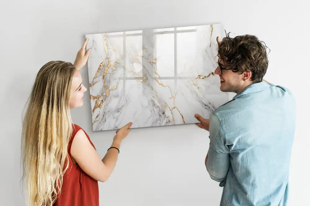 Tableau magnétique décoratif motif dalle de marbre