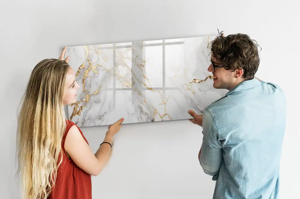 Tableau magnétique décoratif motif dalle de marbre
