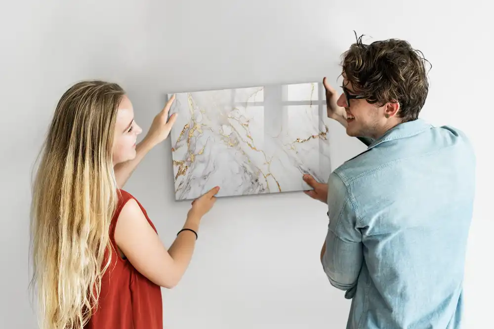 Tableau magnétique décoratif motif dalle de marbre