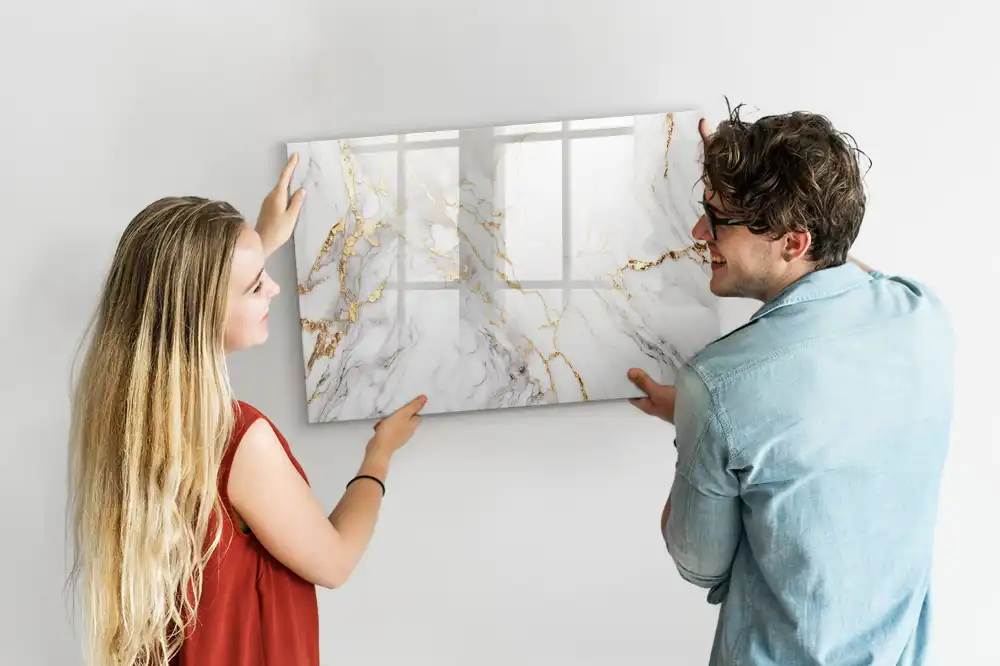 Tableau magnétique décoratif motif dalle de marbre