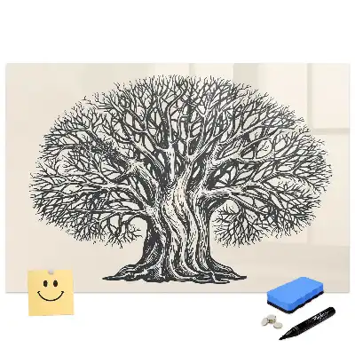 Tableau magnétique à dessiner motif grand arbre dans le parc