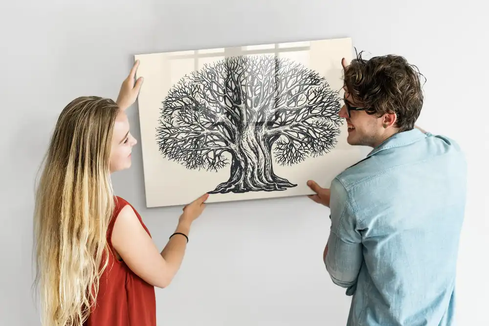 Tableau magnétique à dessiner motif grand arbre dans le parc