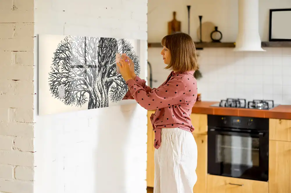 Tableau magnétique à dessiner motif grand arbre dans le parc