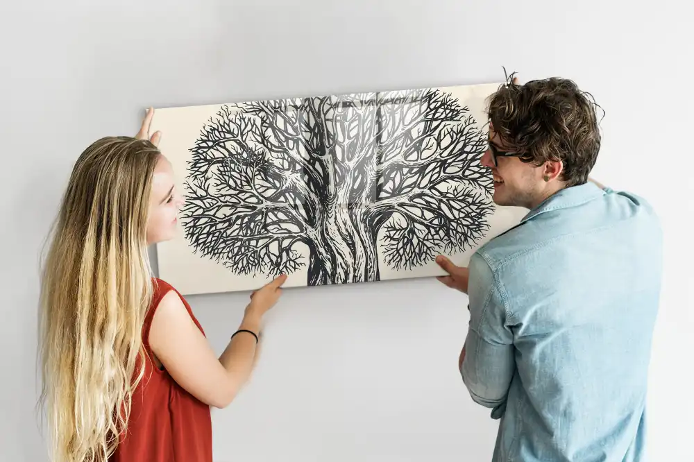 Tableau magnétique à dessiner motif grand arbre dans le parc
