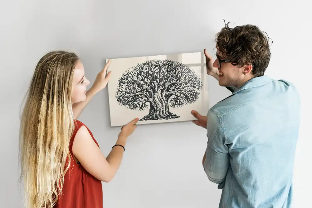Tableau magnétique à dessiner motif grand arbre dans le parc
