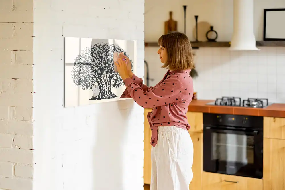 Tableau magnétique à dessiner motif grand arbre dans le parc