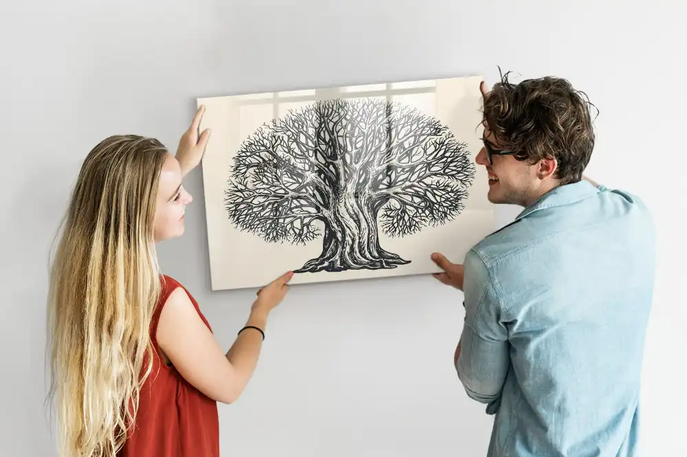 Tableau magnétique à dessiner motif grand arbre dans le parc