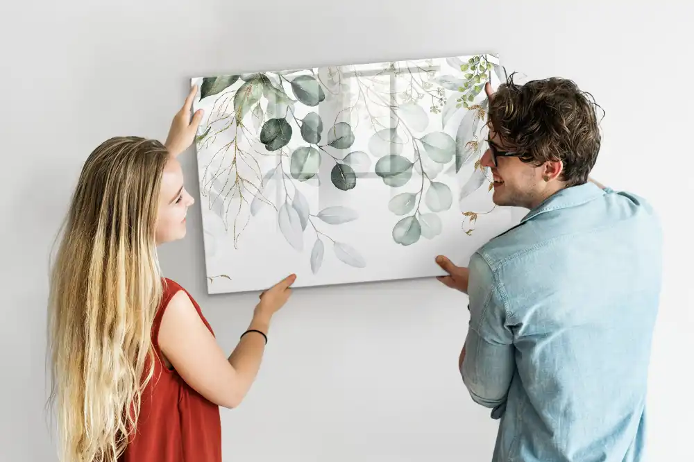 Tableau blanc magnétique effaçable à sec avec pots de plantes suspendus