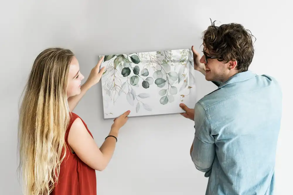 Tableau blanc magnétique effaçable à sec avec pots de plantes suspendus