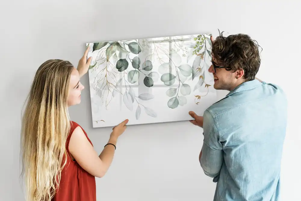 Tableau blanc magnétique effaçable à sec avec pots de plantes suspendus