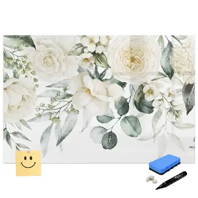 Tableau magnétique à dessiner motif fleurs colorées