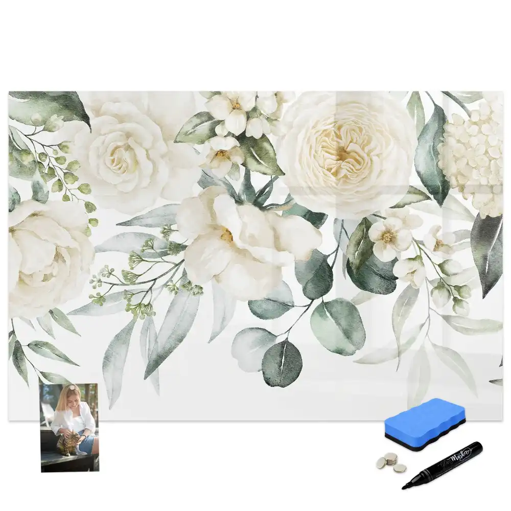 Tableau magnétique à dessiner motif fleurs colorées