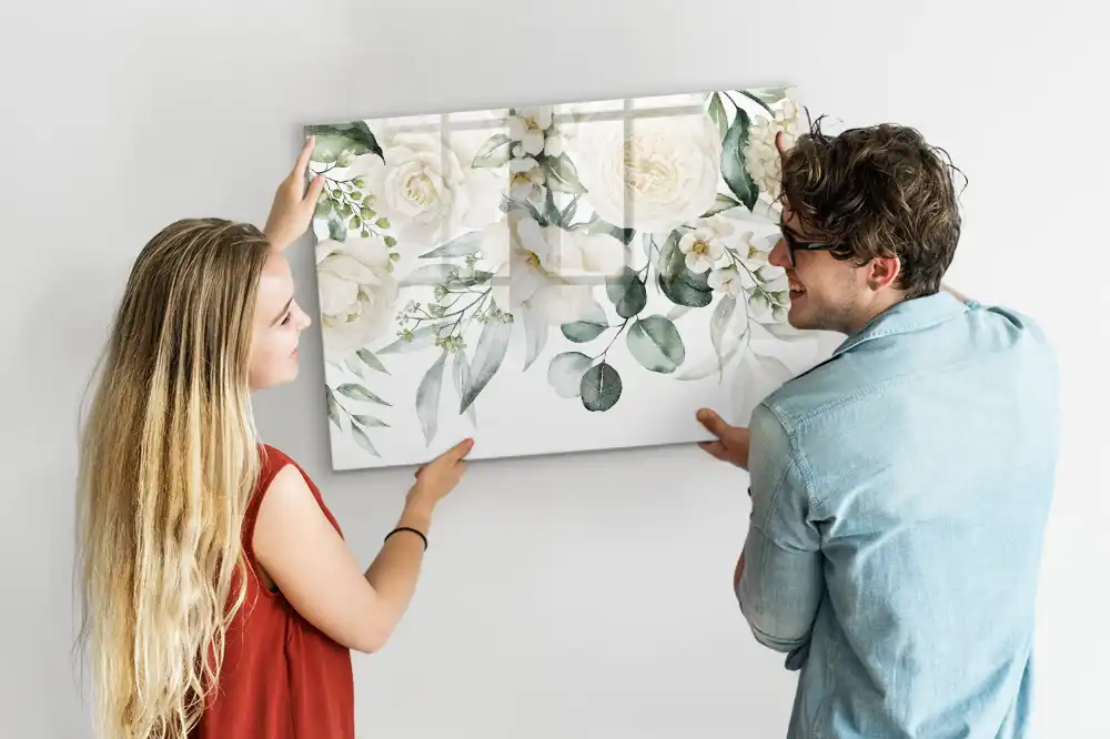 Tableau magnétique à dessiner motif fleurs colorées