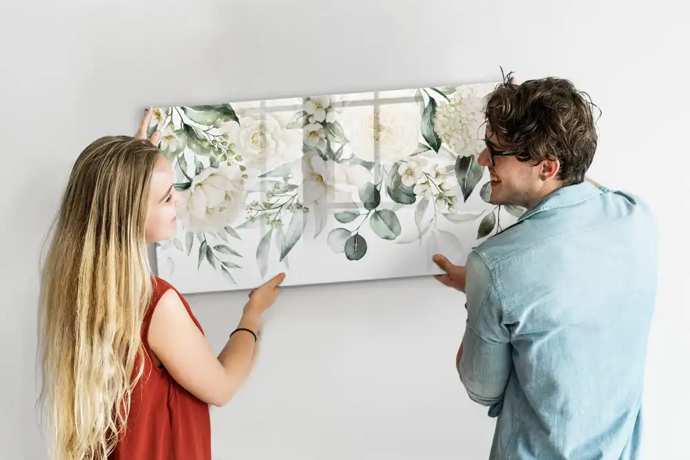Tableau magnétique à dessiner motif fleurs colorées