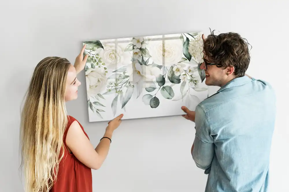 Tableau magnétique à dessiner motif fleurs colorées
