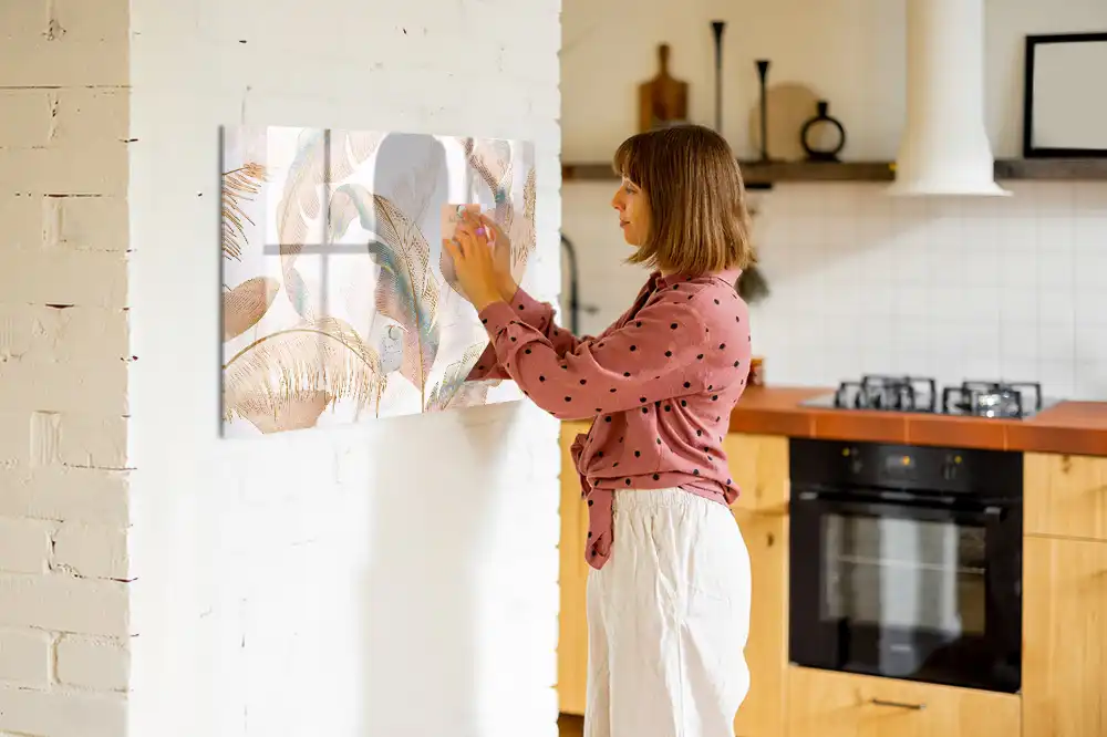 Tableau blanc magnétique effaçable à sec motif nature et végétaux