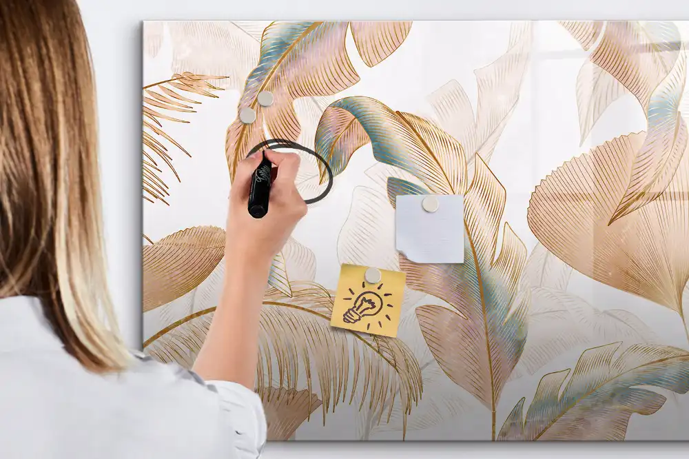 Tableau blanc magnétique effaçable à sec motif nature et végétaux