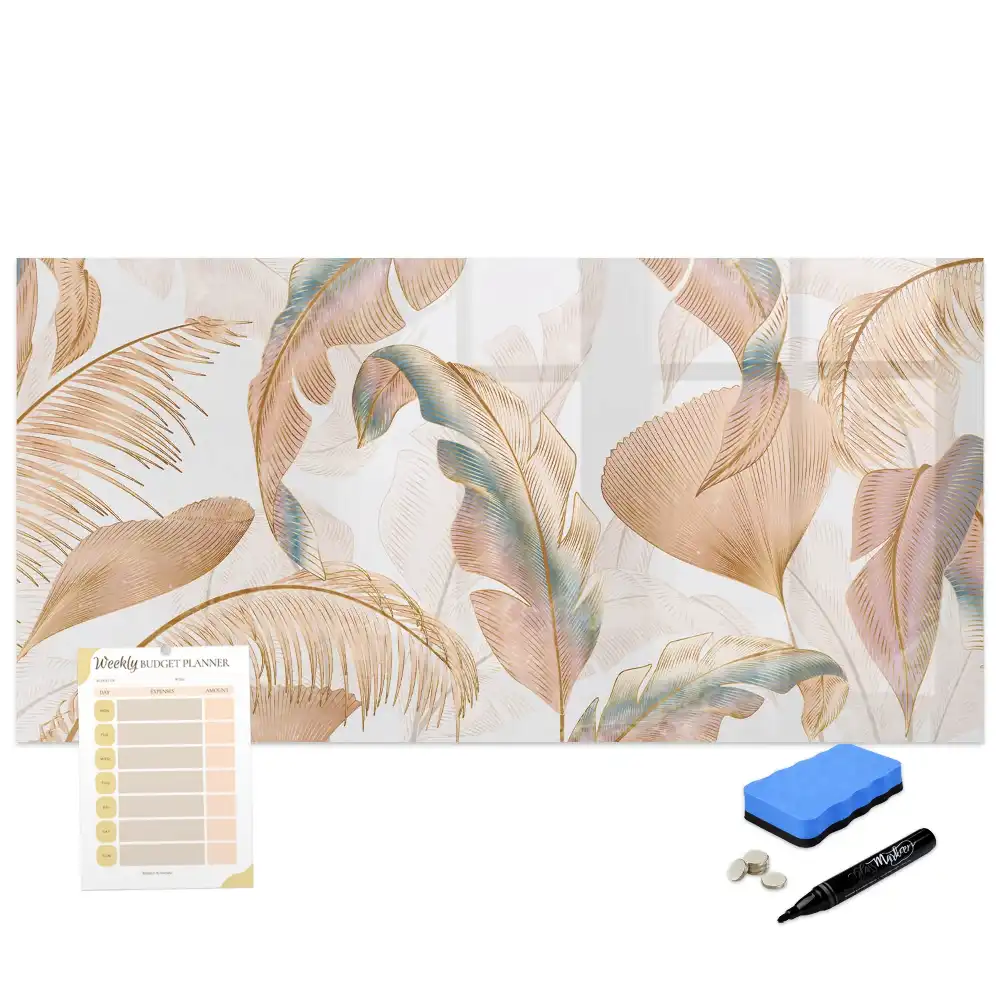 Tableau blanc magnétique effaçable à sec motif nature et végétaux