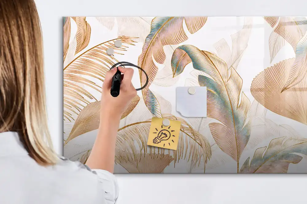 Tableau blanc magnétique effaçable à sec motif nature et végétaux