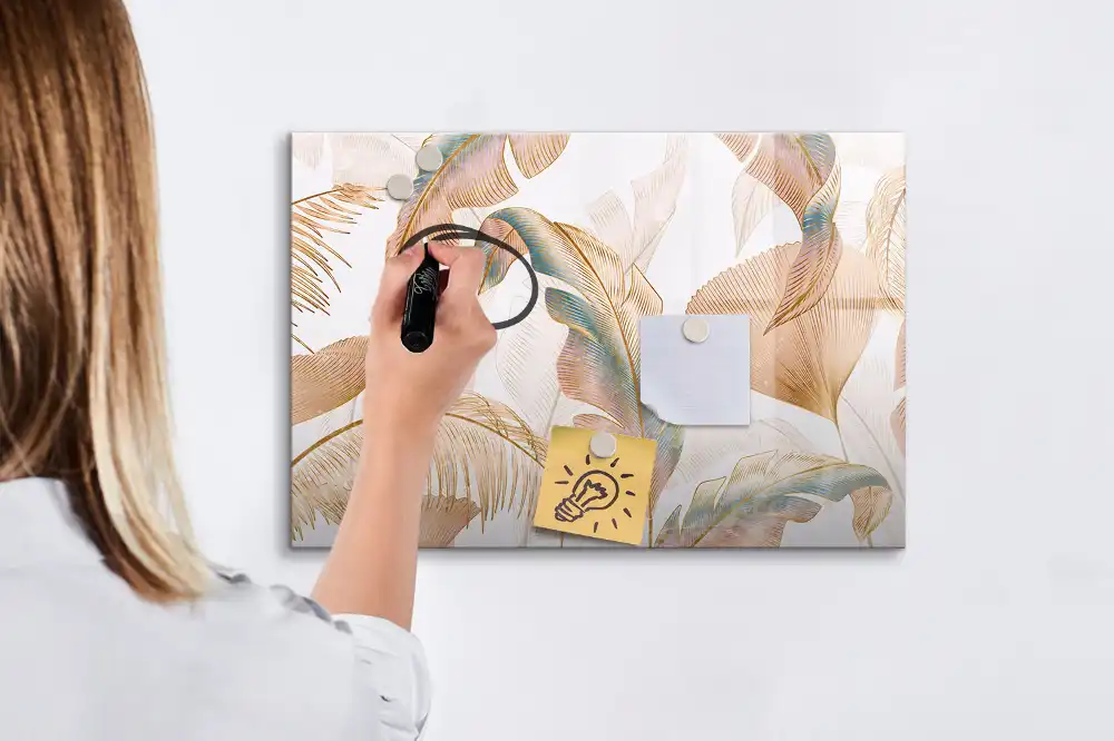 Tableau blanc magnétique effaçable à sec motif nature et végétaux