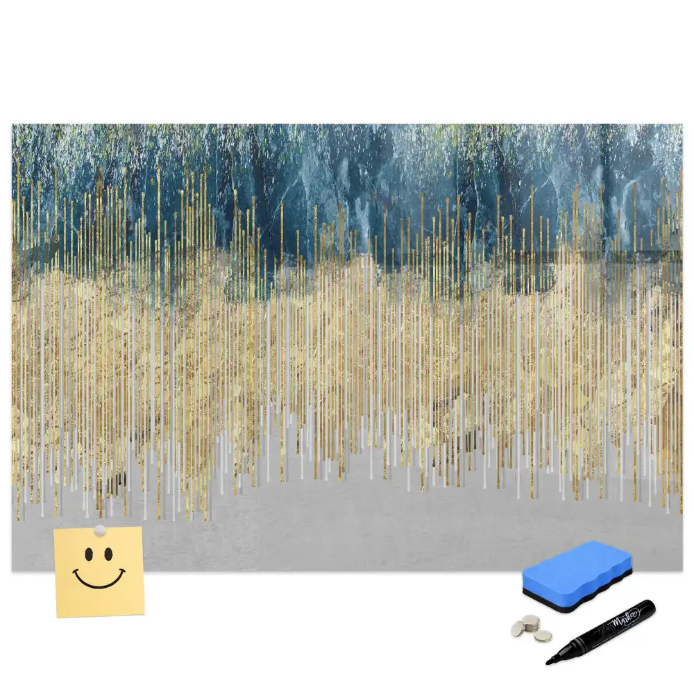 Tableau blanc magnétique effaçable à sec au motif graphique décoratif