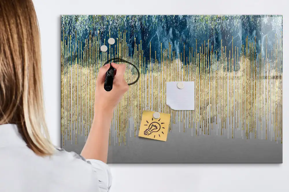 Tableau blanc magnétique effaçable à sec au motif graphique décoratif