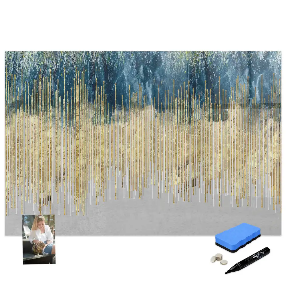 Tableau blanc magnétique effaçable à sec au motif graphique décoratif
