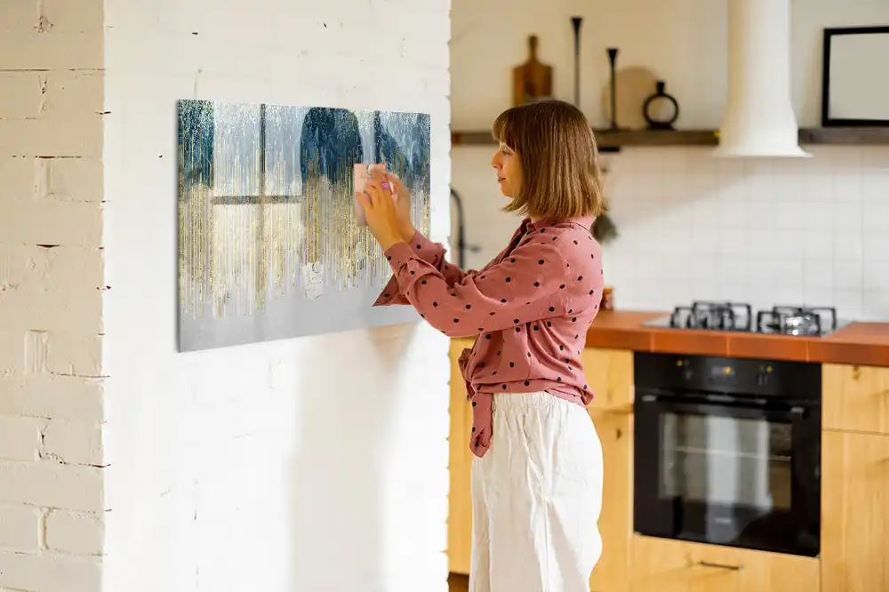 Tableau blanc magnétique effaçable à sec au motif graphique décoratif